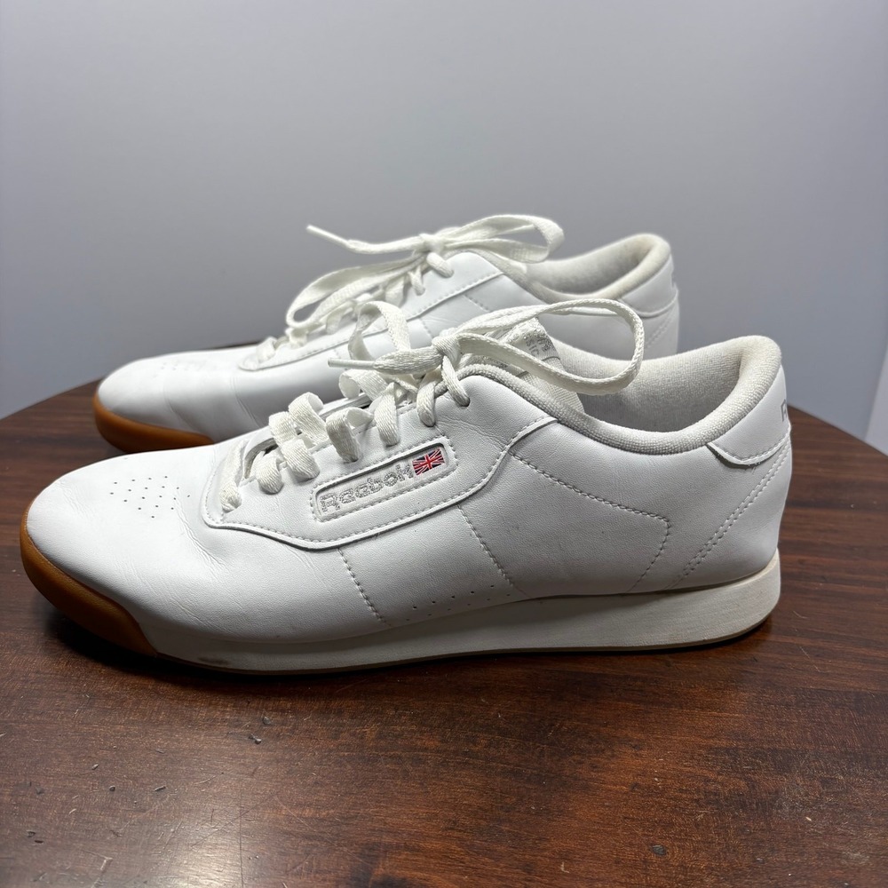 Reebok Classic Nylon Walking Athletic Shoes Womens 8.5 White Gum Leather 1Y3501